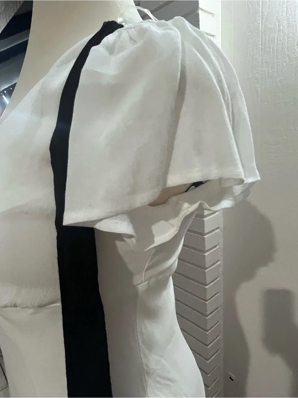 wild fable White Mini Dress with Black Shoulder Ties